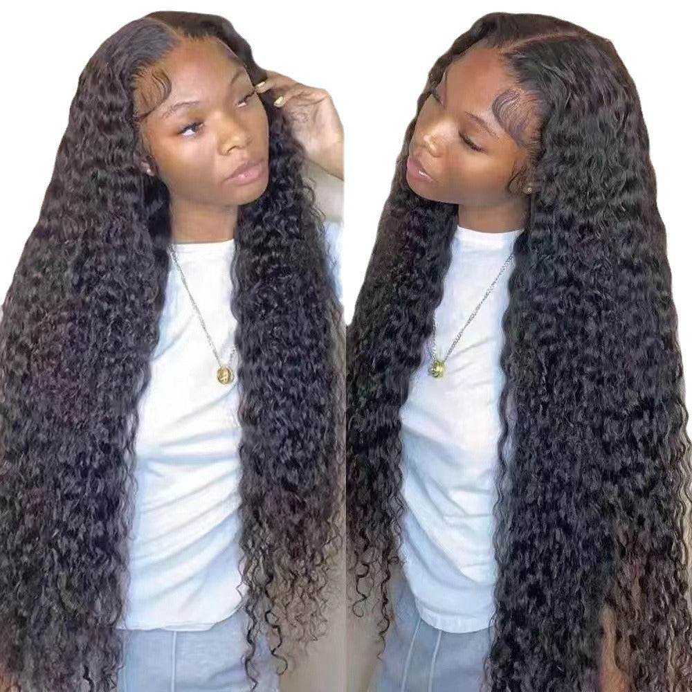 European And American Long Curly Wig Chemical Fiber Lace Wig Head Cover