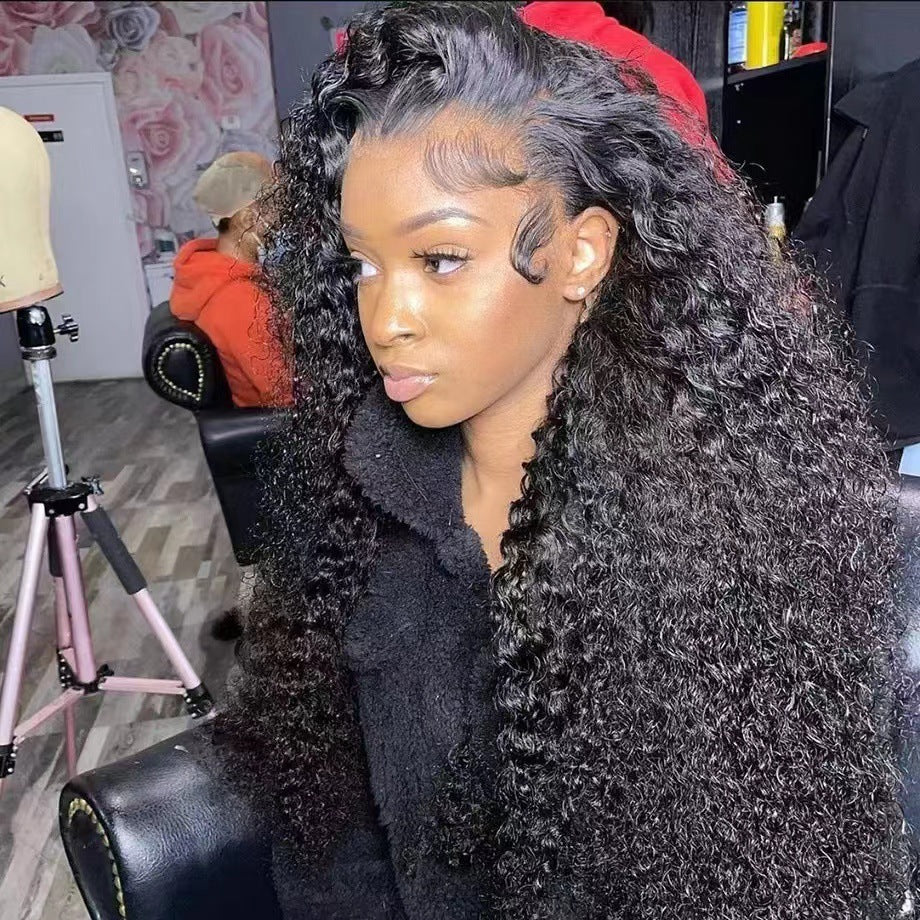 European And American Long Curly Wig Chemical Fiber Lace Wig Head Cover