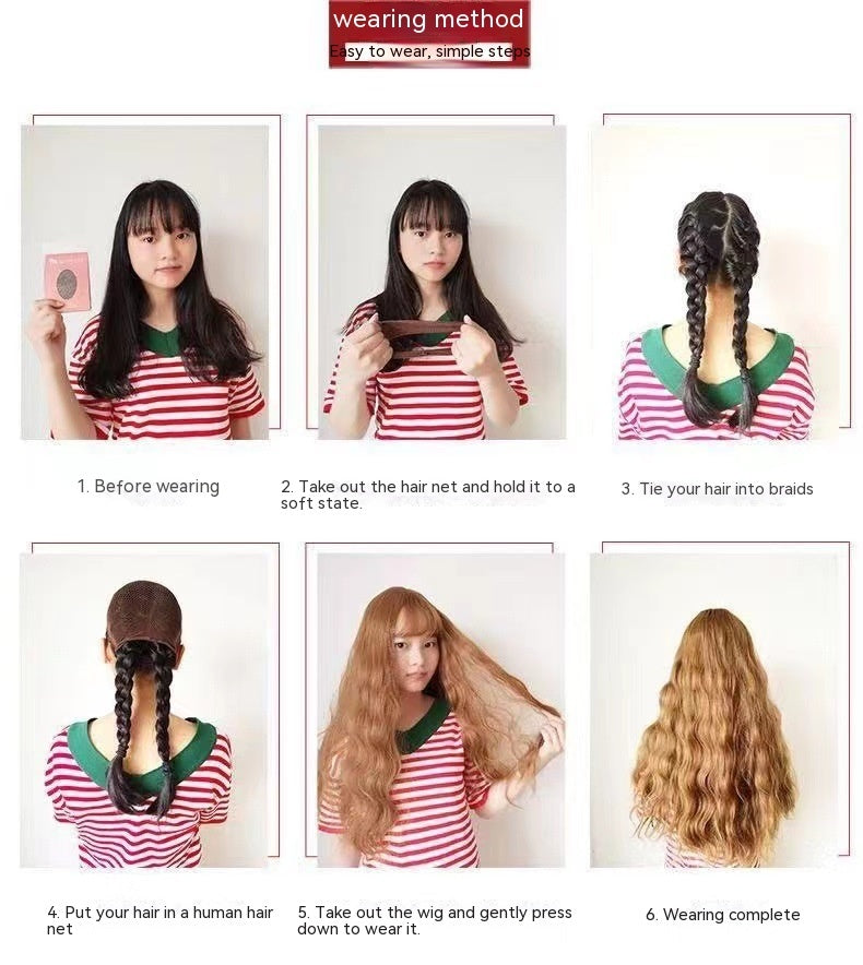 European And American Long Curly Wig Chemical Fiber Lace Wig Head Cover