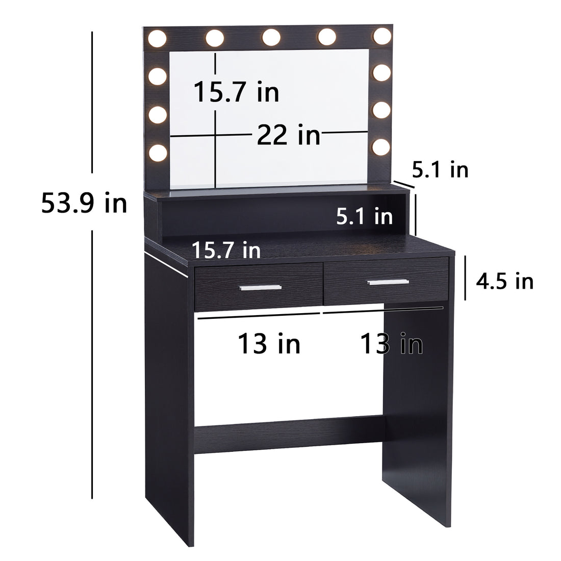 Make-up Vanity Table With Mirror And Lamp