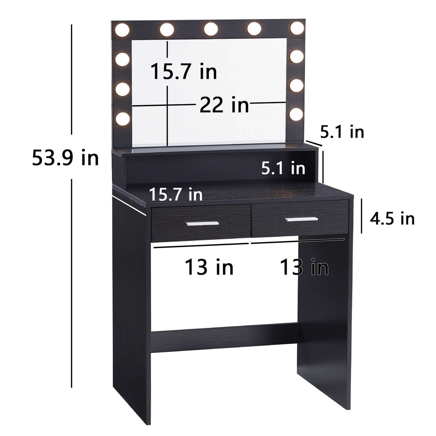 Make-up Vanity Table With Mirror And Lamp