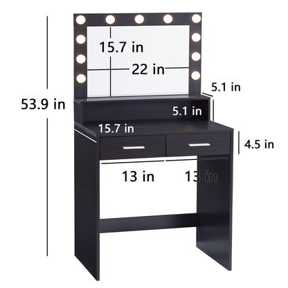 Make-up Vanity Table With Mirror And Lamp