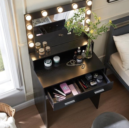 Make-up Vanity Table With Mirror And Lamp